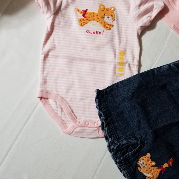 Gymboree Newborn Essentials {Jungle Parade} NWT 3-6 month overalls, bodysuit & 0 - Picture 3 of 5